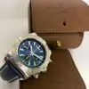 Orologio breitling chronomat con quadrante blu e scatola