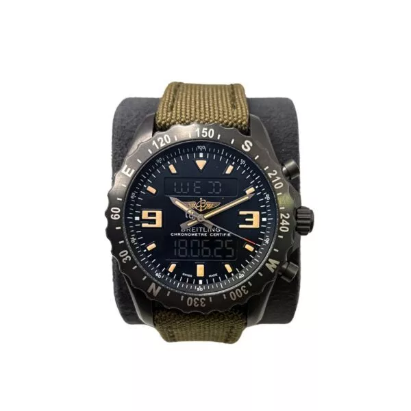 orologio breitling chronospace military con cinturino in tessuto verde