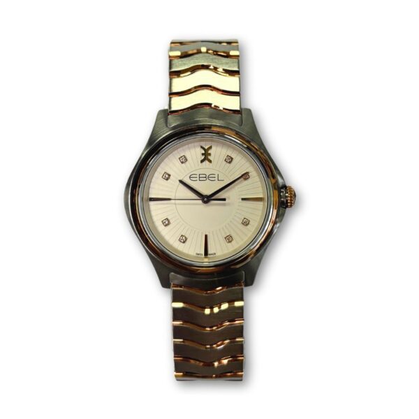 orologio EBel wave grande 35 mm acciaio e oro rosa