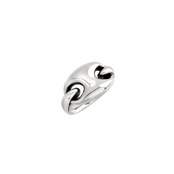 Anello Chantecler in argento con maglia marina