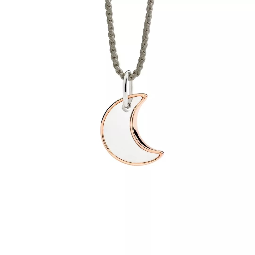 Ciondolo Dodo Luna XL in Argento e Oro Rosa - immagine 2