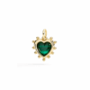 Ciondolo dodo cuore argento dorato con malachite