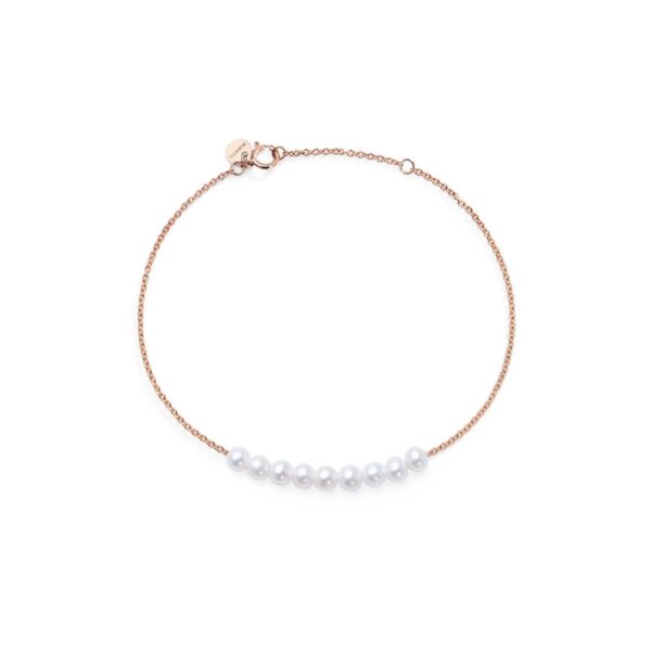 bracciale Burato in oro rosa con 9 perle
