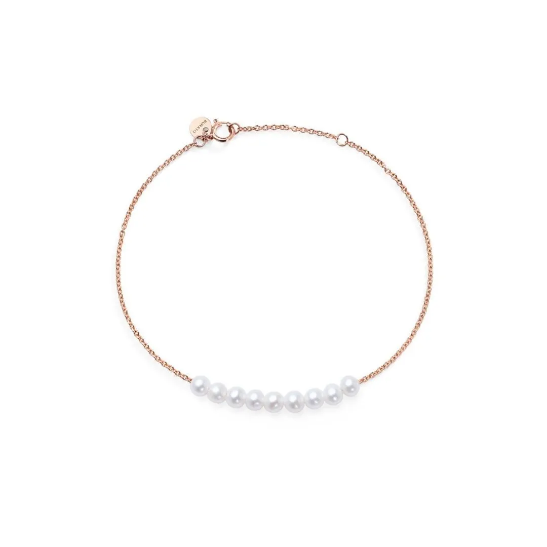 bracciale Burato in oro rosa con 9 perle