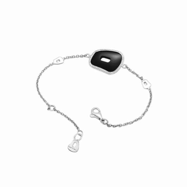 bracciale mattioli oro bianco con onice