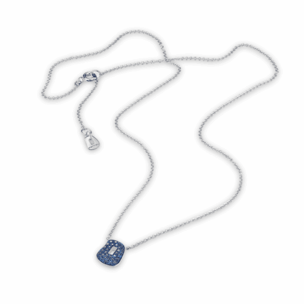 collana mattioli in oro bianco con zaffiri blu