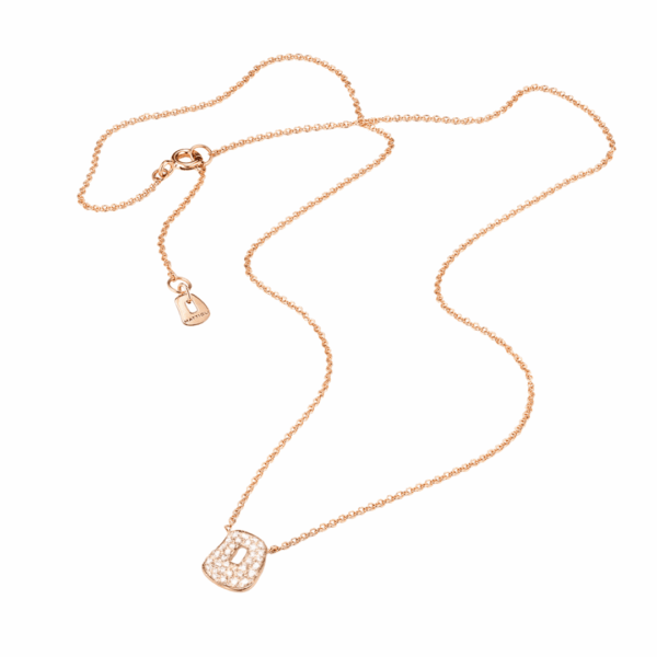 collana mattioli mini puzzle oro rosa con diamanti
