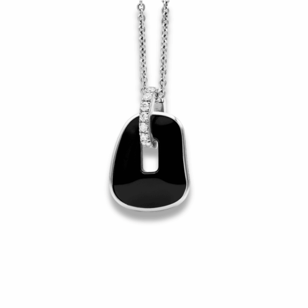 collana mattioli in oro bianco con onice e diamanti