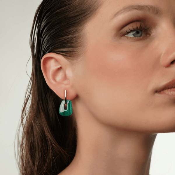 orecchini puzzle malachite