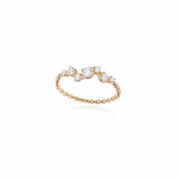 Anello Burato Costellazione con Catenella