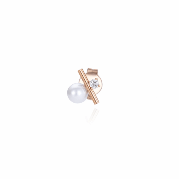 Orecchino Burato Linea Pearl Solitaire Bar