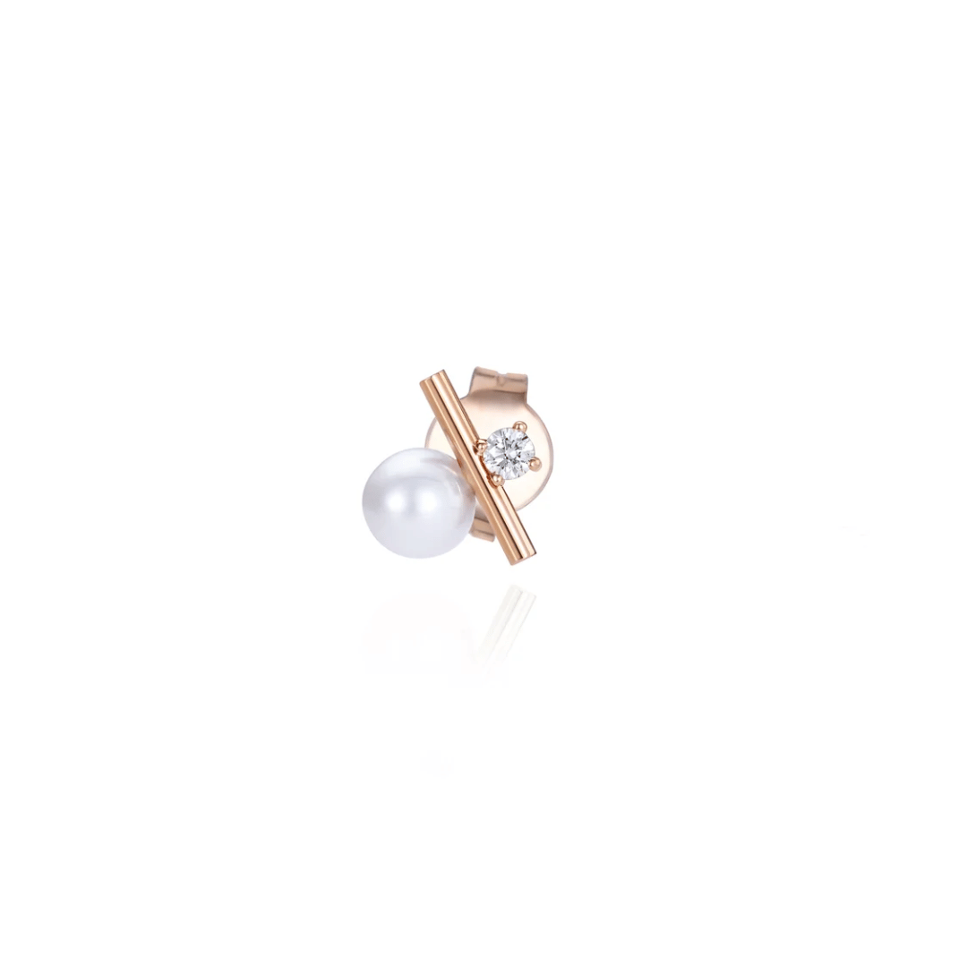 Orecchino Burato Linea Pearl Solitaire Bar