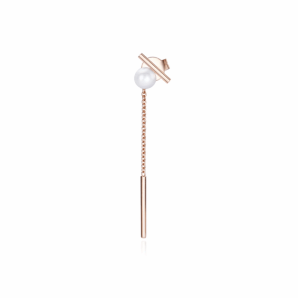 Orecchino Burato Pendente Linea Pearl Bar